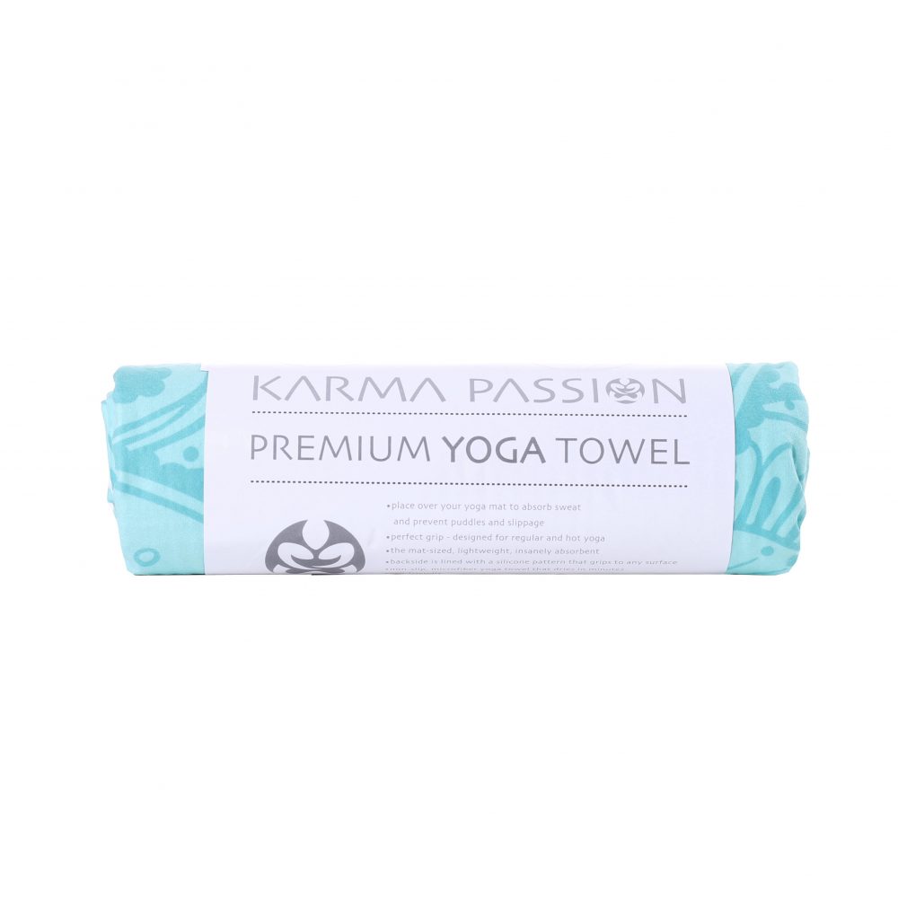 Ręcznik do jogi z silikonem Mandala Light może być używany jako wierzchnia warstwa maty lub samodzielnie