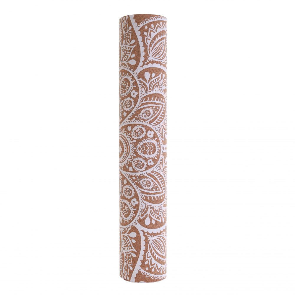Korkowa mata do jogi Mandala White 4mm - obrazek 4
