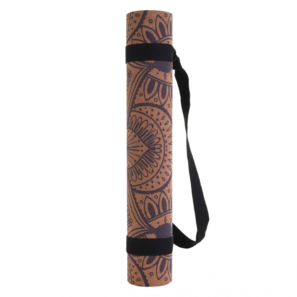 Korkowa mata do jogi Mandala Boho Blue 4mm - obrazek 3