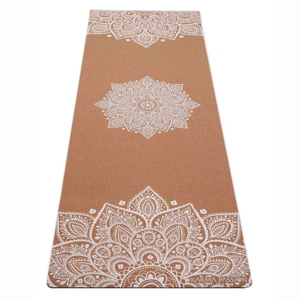 Korkowa mata do jogi Mandala White 4mm