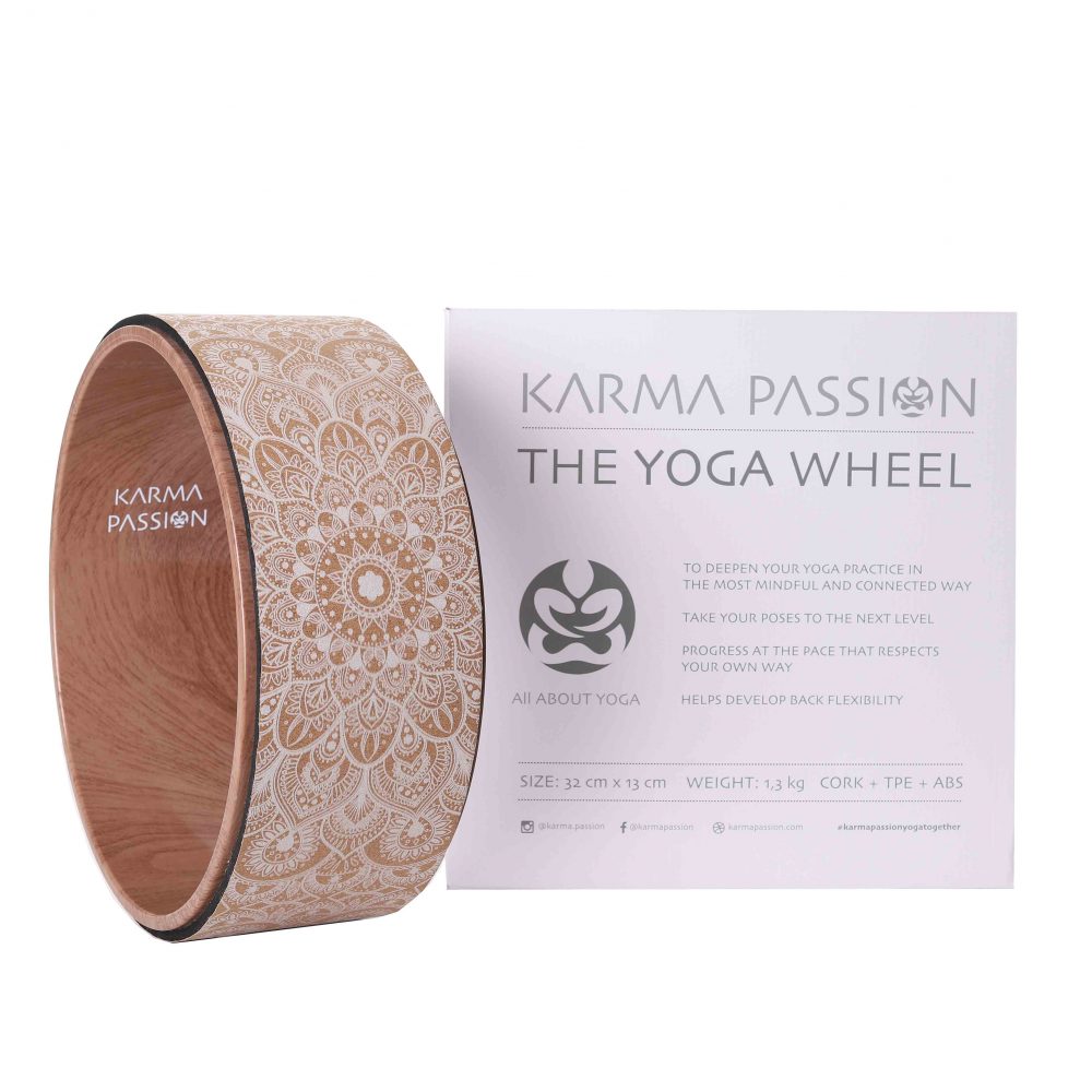 Korkowe koło do jogi Mandala Boho White - obrazek 6