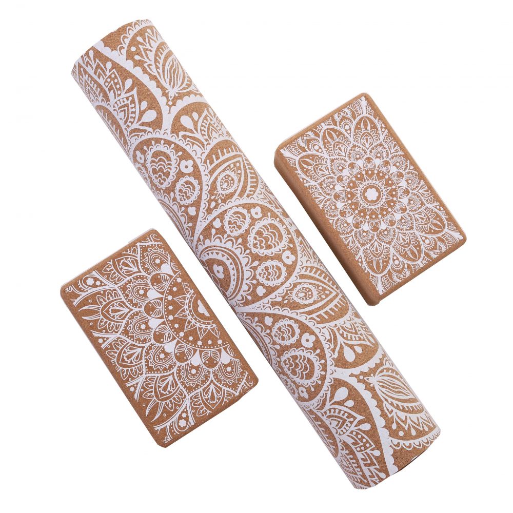 Klocek korkowy do jogi Mandala Boho White - obrazek 6